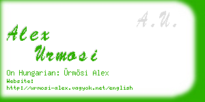 alex urmosi business card