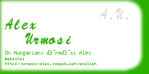 alex urmosi business card